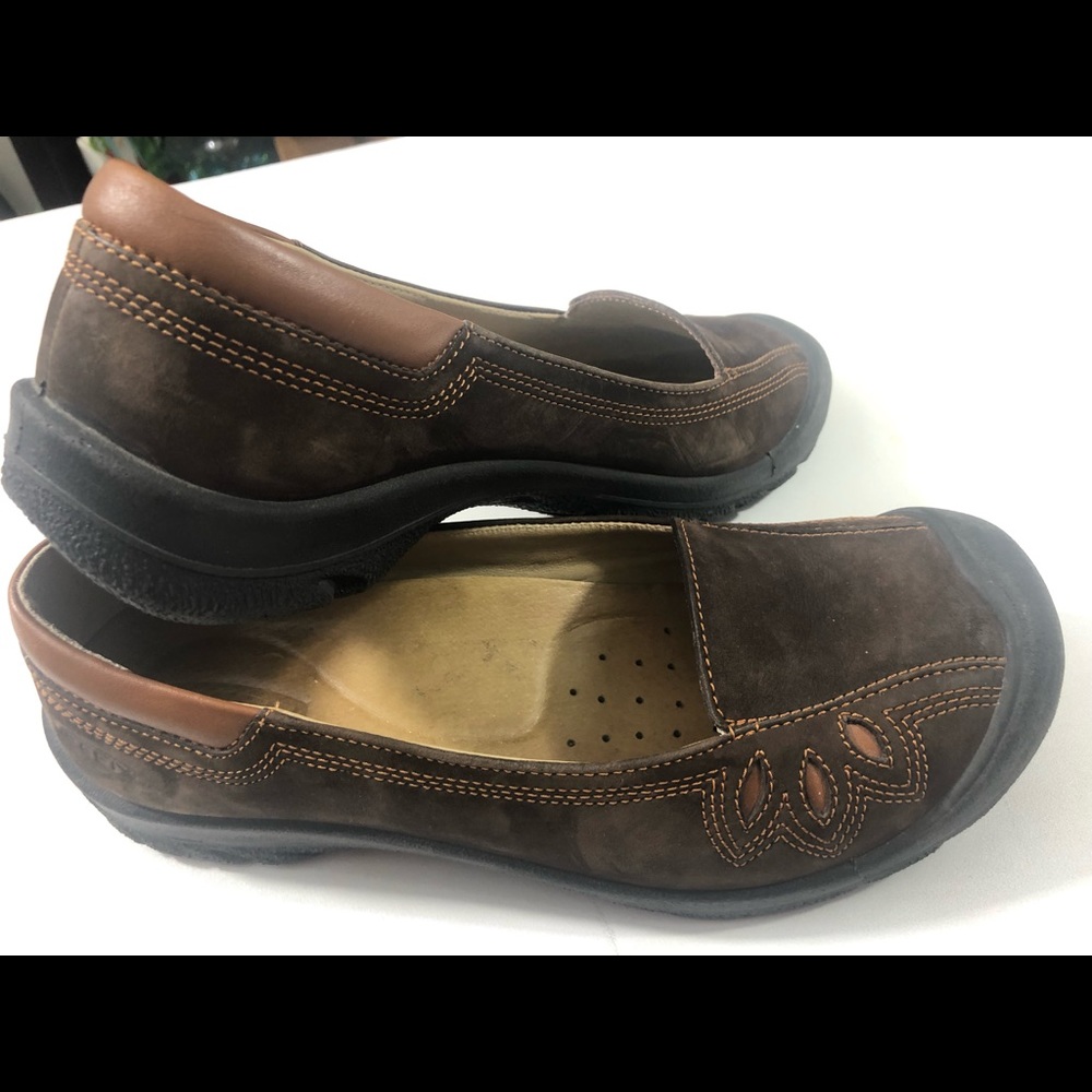 Keen Dark Brown Leather Flats